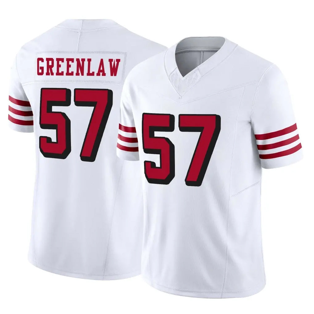 Parkc SF.49ers #57 Dre Greenlaw Player White Limited Alternate Vapor F.U.S.E. Home Game Stitched Jerseys