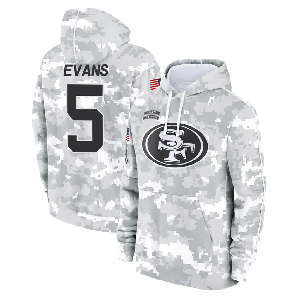 Parkc SF.49ers #5 Mike Evans Player Arctic Camo Limited Salute to Service Pullover Hoodies Game Stitched Jerseys