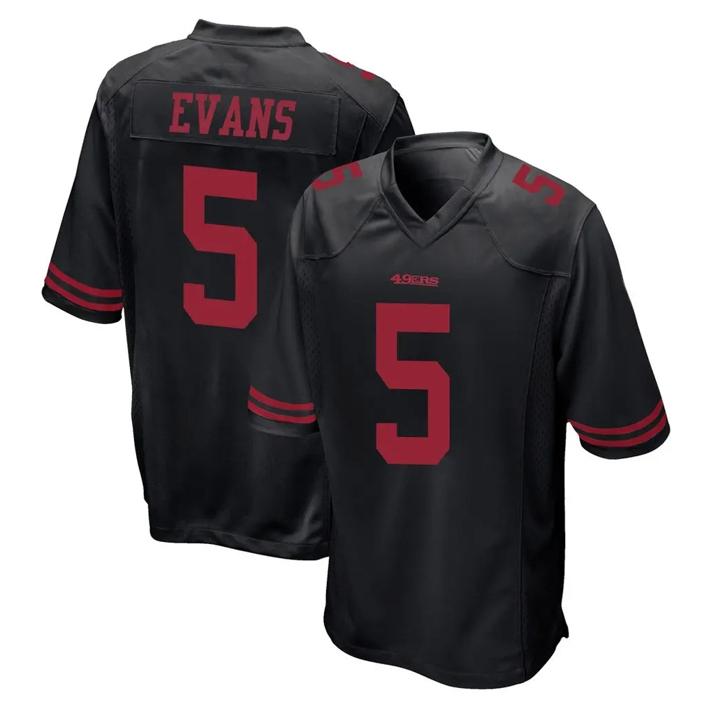 Parkc SF.49ers #5 Mike Evans Player Black Alternate Home Game Stitched Jerseys