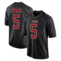 Parkc SF.49ers #5 Mike Evans Player Black Fashion Home Game Stitched Jerseys