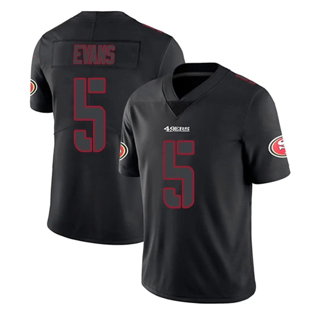 Parkc SF.49ers #5 Mike Evans Player Black Impact Limited Home Game Stitched Jerseys