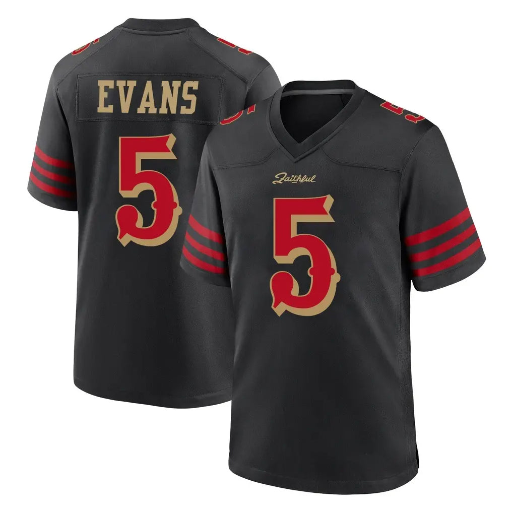 Parkc SF.49ers #5 Mike Evans Player Black Rivalries Collection Home Game Stitched Jerseys