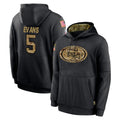 Parkc SF.49ers #5 Mike Evans Player Black Salute to Service Sideline Performance Pullover Hoodies Home Game Stitched Jerseys