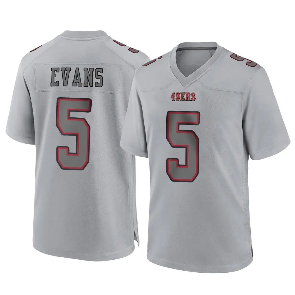 Parkc SF.49ers #5 Mike Evans Player Gray Atmosphere Fashion Home Game Stitched Jerseys