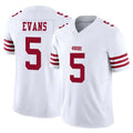 Parkc SF.49ers #5 Mike Evans Player White Limited Vapor F.U.S.E. Home Game Stitched Jerseys