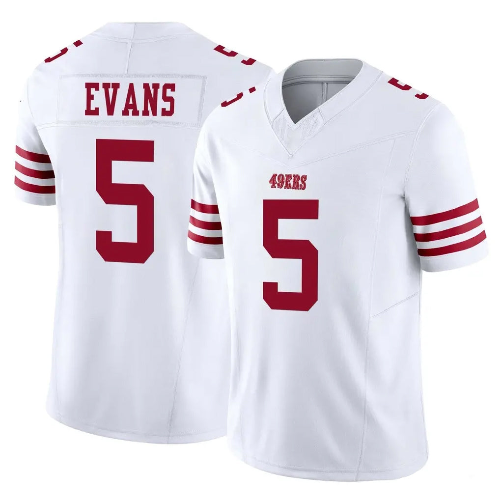 Parkc SF.49ers #5 Mike Evans Player White Limited Vapor F.U.S.E. Home Game Stitched Jerseys
