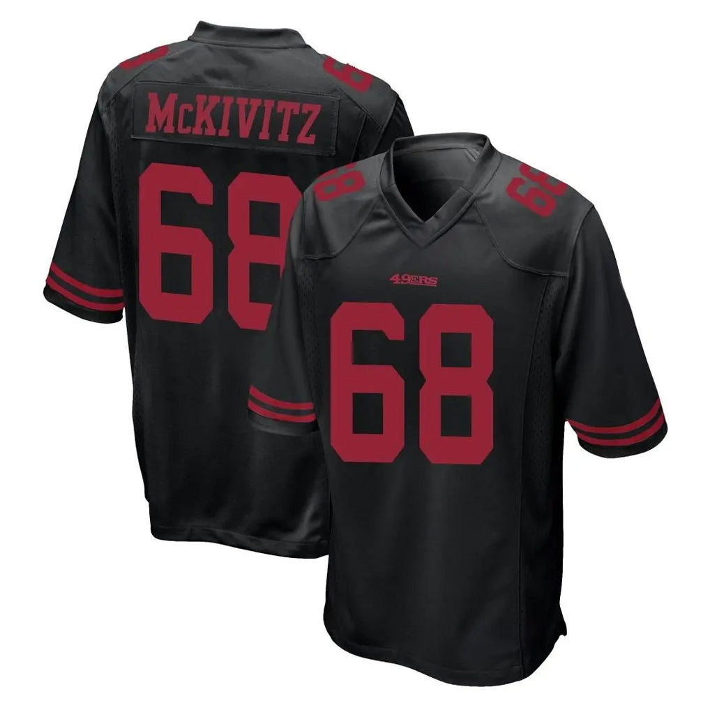 Parkc SF.49ers #68 Colton McKivitz Player Black Alternate Home Game Stitched Jerseys