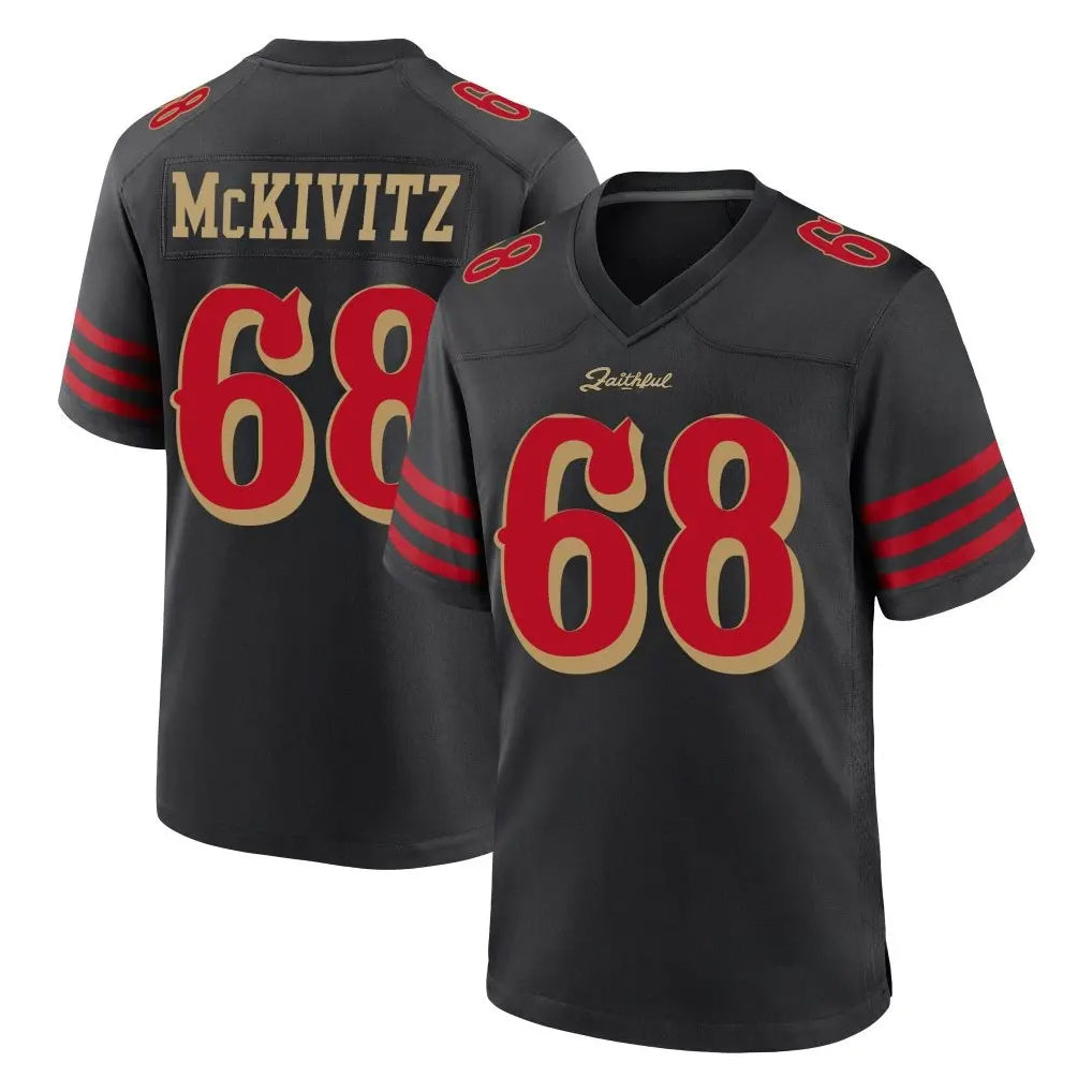 Parkc SF.49ers #68 Colton McKivitz Player Black Rivalries Collection Home Game Stitched Jerseys