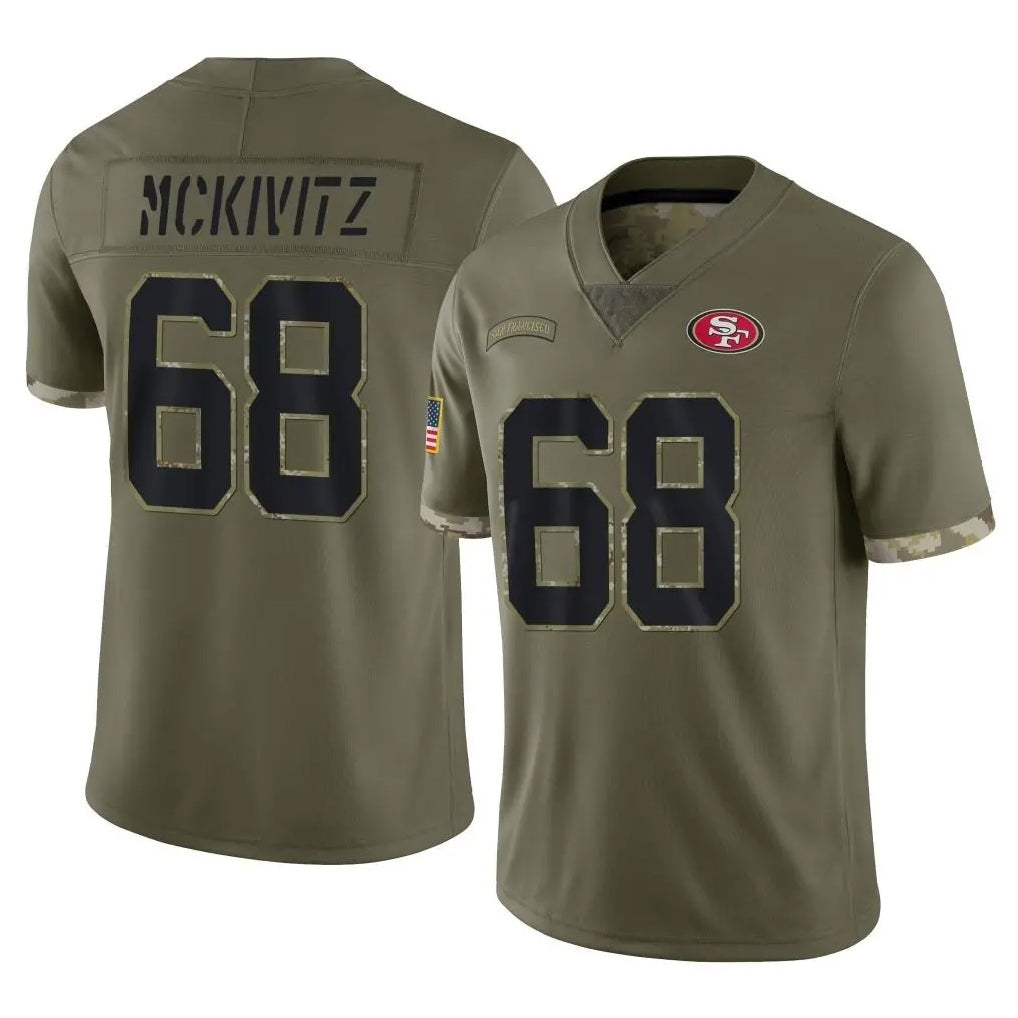 Parkc SF.49ers #68 Colton McKivitz Player Olive Limited Salute To Service Home Game Stitched Jerseys