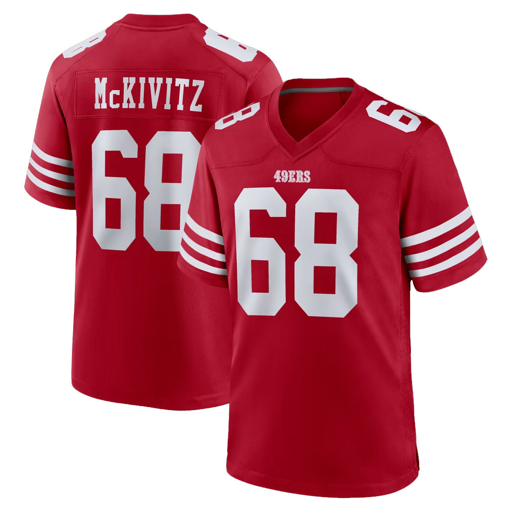 Parkc SF.49ers #68 Colton McKivitz Player Red Game Home Stitched Jerseys