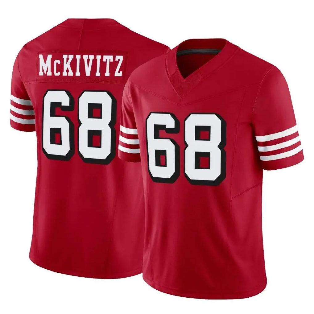 Parkc SF.49ers #68 Colton McKivitz Player Red Limited Alternate Vapor F.U.S.E. Home Game Stitched Jerseys