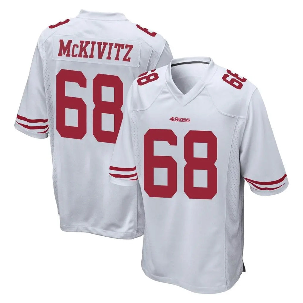 Parkc SF.49ers #68 Colton McKivitz Player White Home Game Stitched Jerseys