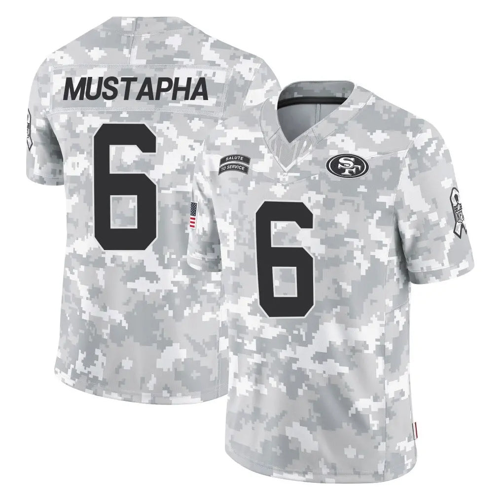 Parkc SF.49ers #6 Malik Mustapha Player Arctic Camo Limited Salute To Service Home Game Stitched Jerseys