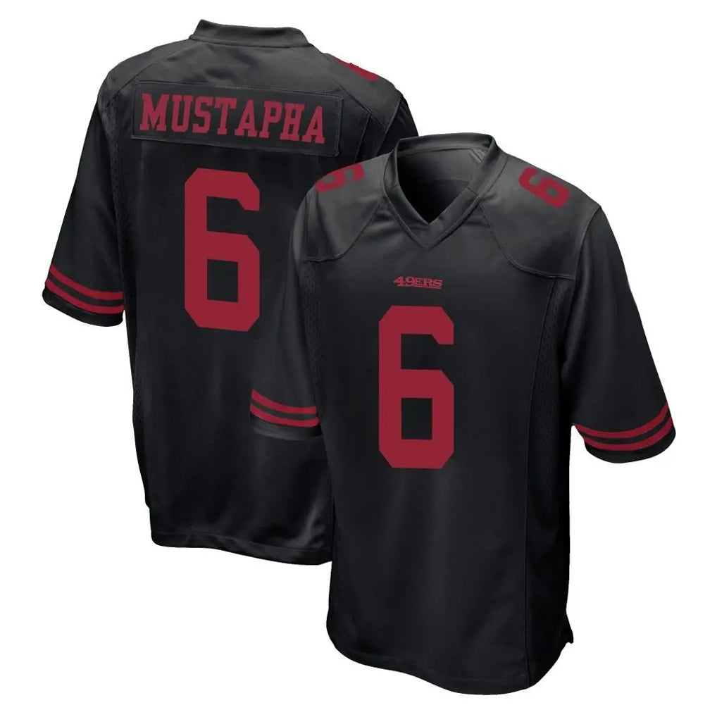 Parkc SF.49ers #6 Malik Mustapha Player Black Alternate Home Game Stitched Jerseys