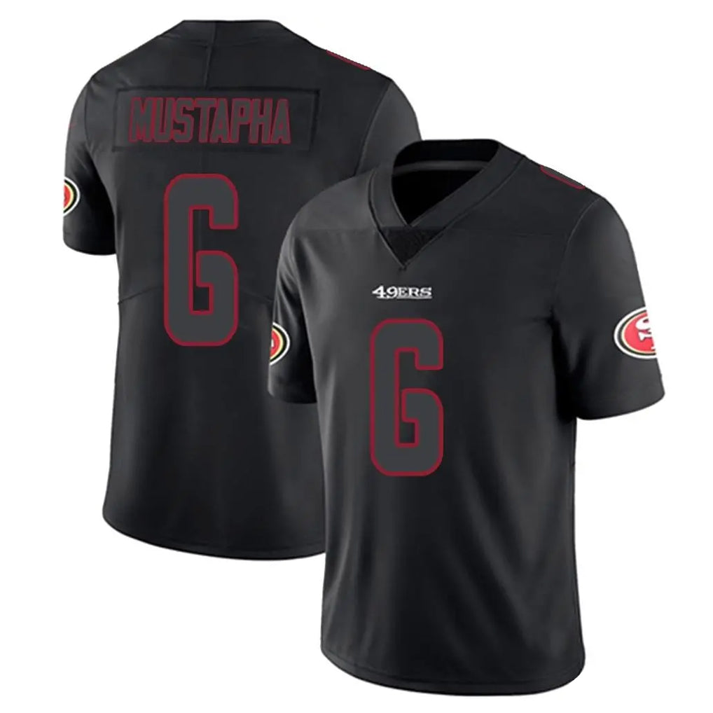 Parkc SF.49ers #6 Malik Mustapha Player Black Impact Limited Home Game Stitched Jerseys