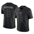 Parkc SF.49ers #6 Malik Mustapha Player Black Limited Reflective Home Game Stitched Jerseys