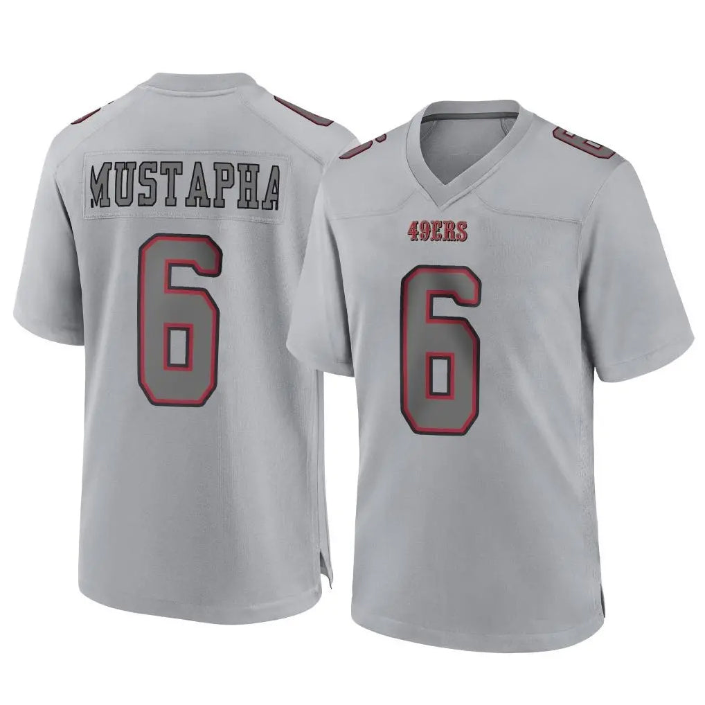 Parkc SF.49ers #6 Malik Mustapha Player Gray Atmosphere Fashion Home Game Stitched Jerseys