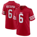 Parkc SF.49ers #6 Malik Mustapha Player Red Game Home Stitched Jerseys