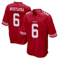 Parkc SF.49ers #6 Malik Mustapha Player Red Home Game Stitched Jerseys