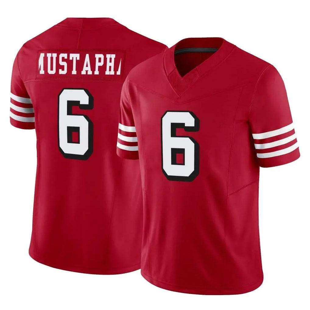Parkc SF.49ers #6 Malik Mustapha Player Red Limited Alternate Vapor F.U.S.E. Home Game Stitched Jerseys