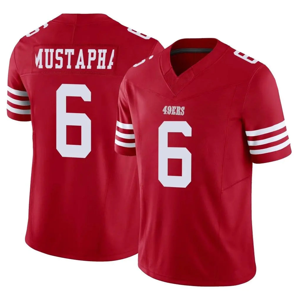Parkc SF.49ers #6 Malik Mustapha Player Red Limited Vapor F.U.S.E. Home Game Stitched Jerseys