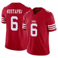 Parkc SF.49ers #6 Malik Mustapha Player Red Limited Vapor F.U.S.E. Home Game Stitched Jerseys