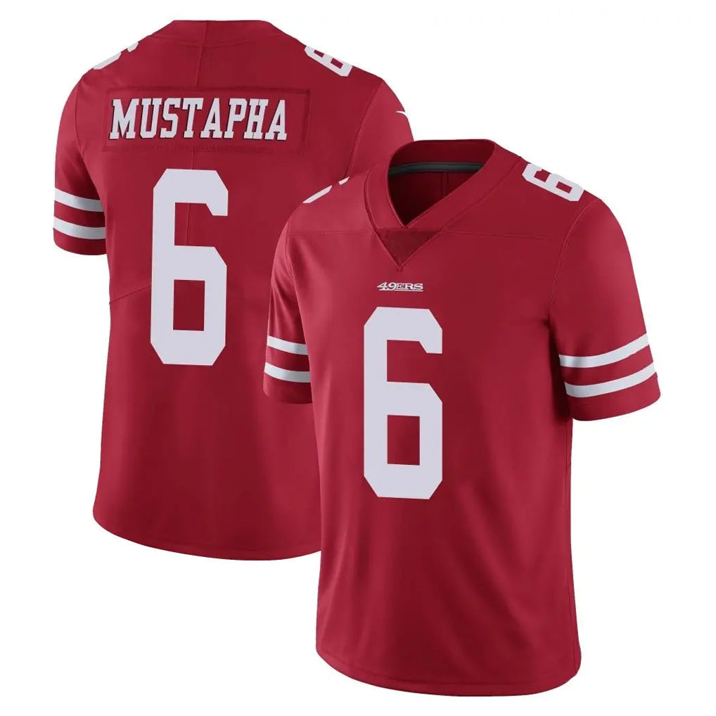 Parkc SF.49ers #6 Malik Mustapha Player Red Limited Vapor Untouchable Home Game Stitched Jerseys