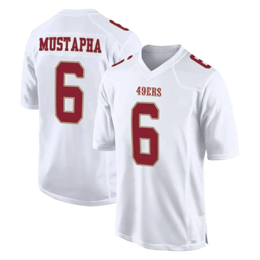 Parkc SF.49ers #6 Malik Mustapha Player White Fashion Home Game Stitched Jerseys