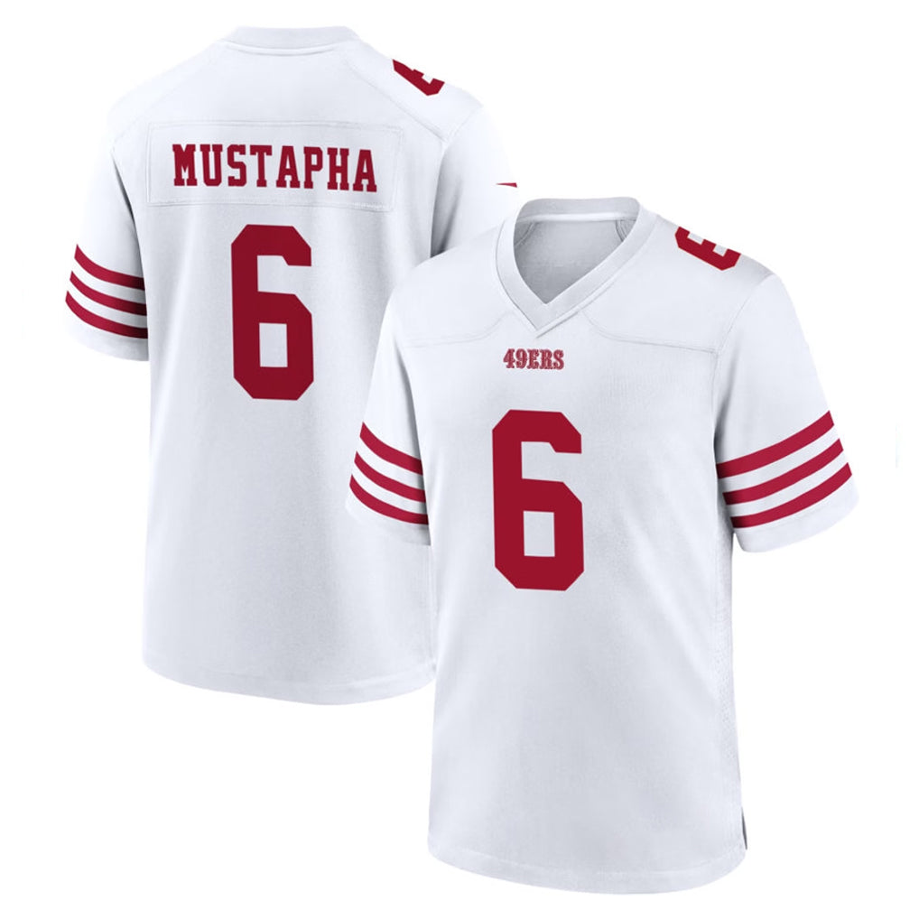 Parkc SF.49ers #6 Malik Mustapha Player White Game Home Stitched Jerseys