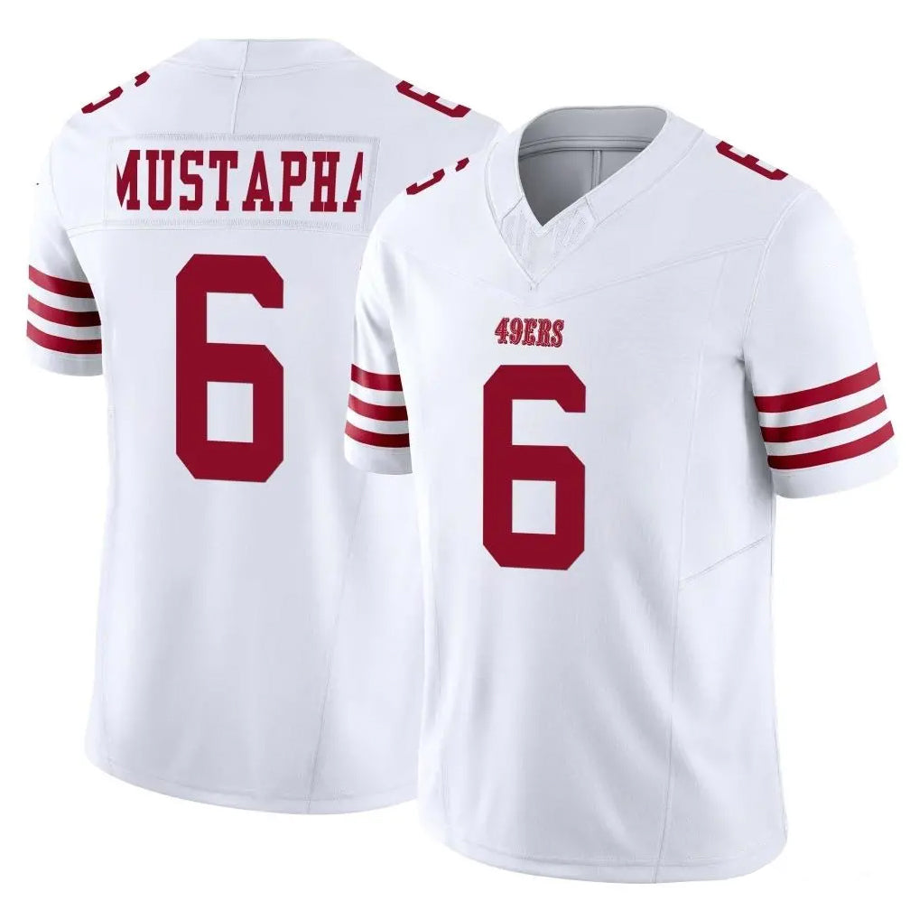Parkc SF.49ers #6 Malik Mustapha Player White Limited Vapor F.U.S.E. Home Game Stitched Jerseys