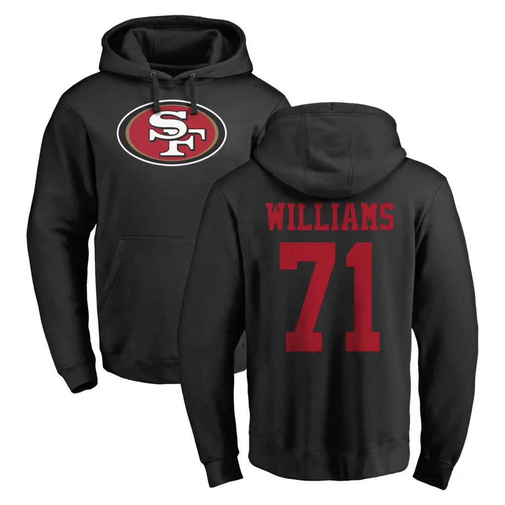 Parkc SF.49ers #71 Trent Williams Player Black LOGO Pullover Hoodies Home Game Stitched Jerseys