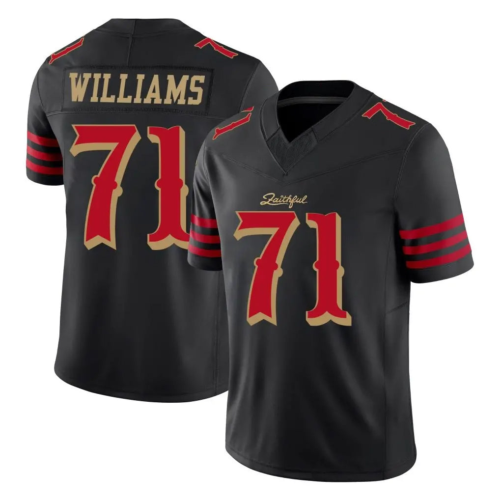 Parkc SF.49ers #71 Trent Williams Player Black Limited Rivalries Collection Home Game Stitched Jerseys