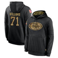 Parkc SF.49ers #71 Trent Williams Player Black Salute to Service Sideline Performance Pullover Hoodies Home Game Stitched Jerseys