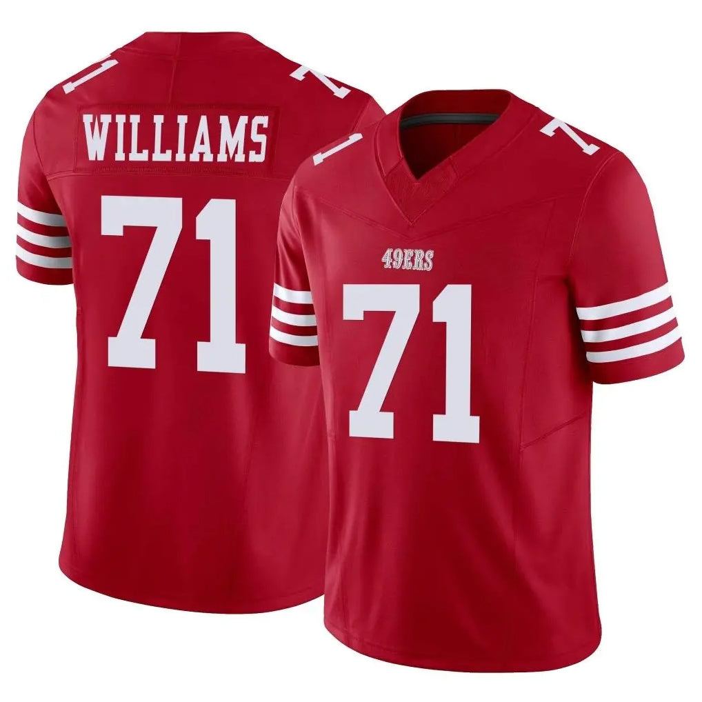 Parkc SF.49ers #71 Trent Williams Player Red Limited Vapor F.U.S.E. Home Game Stitched Jerseys
