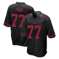 Parkc SF.49ers #77 Dominick Puni Player Black Alternate Home Game Stitched Jerseys
