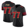 Parkc SF.49ers #77 Dominick Puni Player Black Limited Rivalries Collection Home Game Stitched Jerseys
