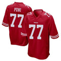 Parkc SF.49ers #77 Dominick Puni Player Red Home Game Stitched Jerseys