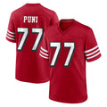 Parkc SF.49ers #77 Dominick Puni Player Red Limited Alternate Home Game Stitched Jerseys