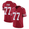 Parkc SF.49ers #77 Dominick Puni Player Red Limited Vapor Untouchable Home Game Stitched Jerseys