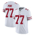 Parkc SF.49ers #77 Dominick Puni Player White Limited Vapor Untouchable Home Game Stitched Jerseys