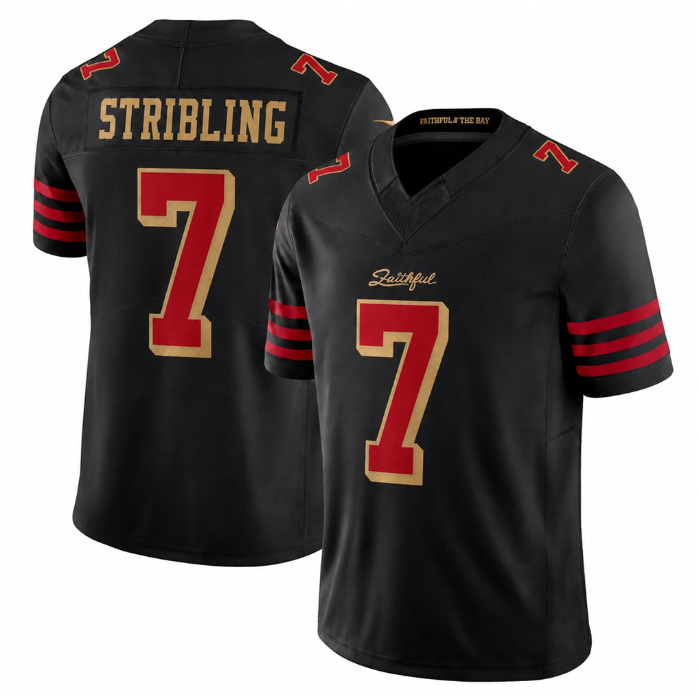 Parkc SF.49ers #7 De'Zhaun Stribling Player Black Limited Rivalries Collection Home Game Stitched Jerseys