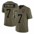 Parkc SF.49ers #7 De'Zhaun Stribling Player Olive 2025 Salute To Service Limited Home Game Stitched Jerseys