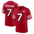 Parkc SF.49ers #7 De'Zhaun Stribling Player Red 80th Game Home Stitched Jerseys