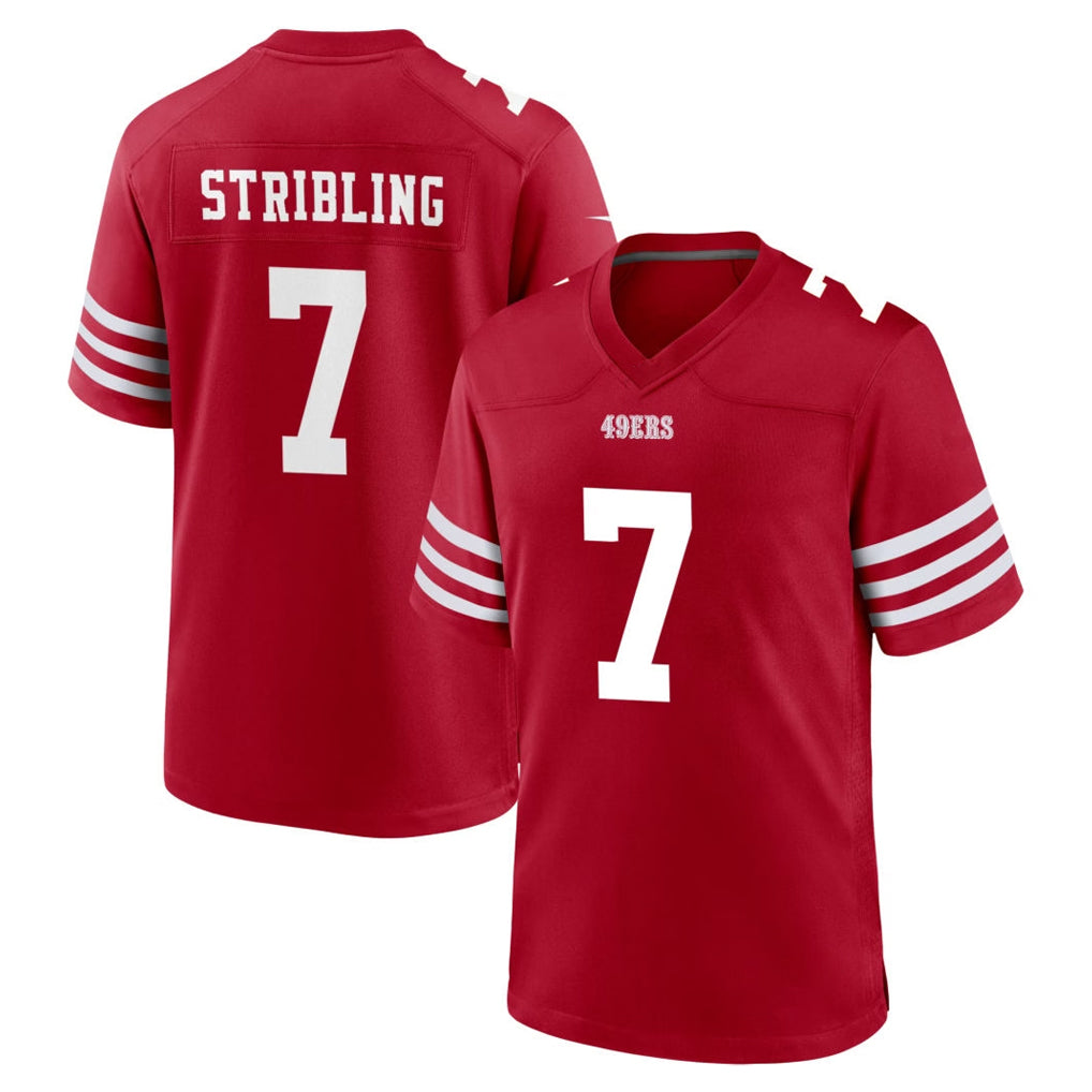 Parkc SF.49ers #7 De'Zhaun Stribling Player Red Game Home Stitched Jerseys