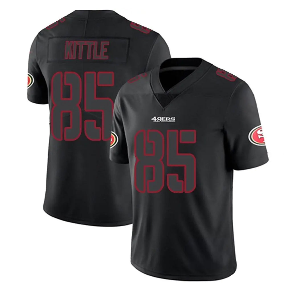 Parkc SF.49ers #85 George Kittle Player Black Impact Limited Home Game Stitched Jerseys