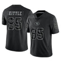 Parkc SF.49ers #85 George Kittle Player Black Limited Reflective Home Game Stitched Jerseys