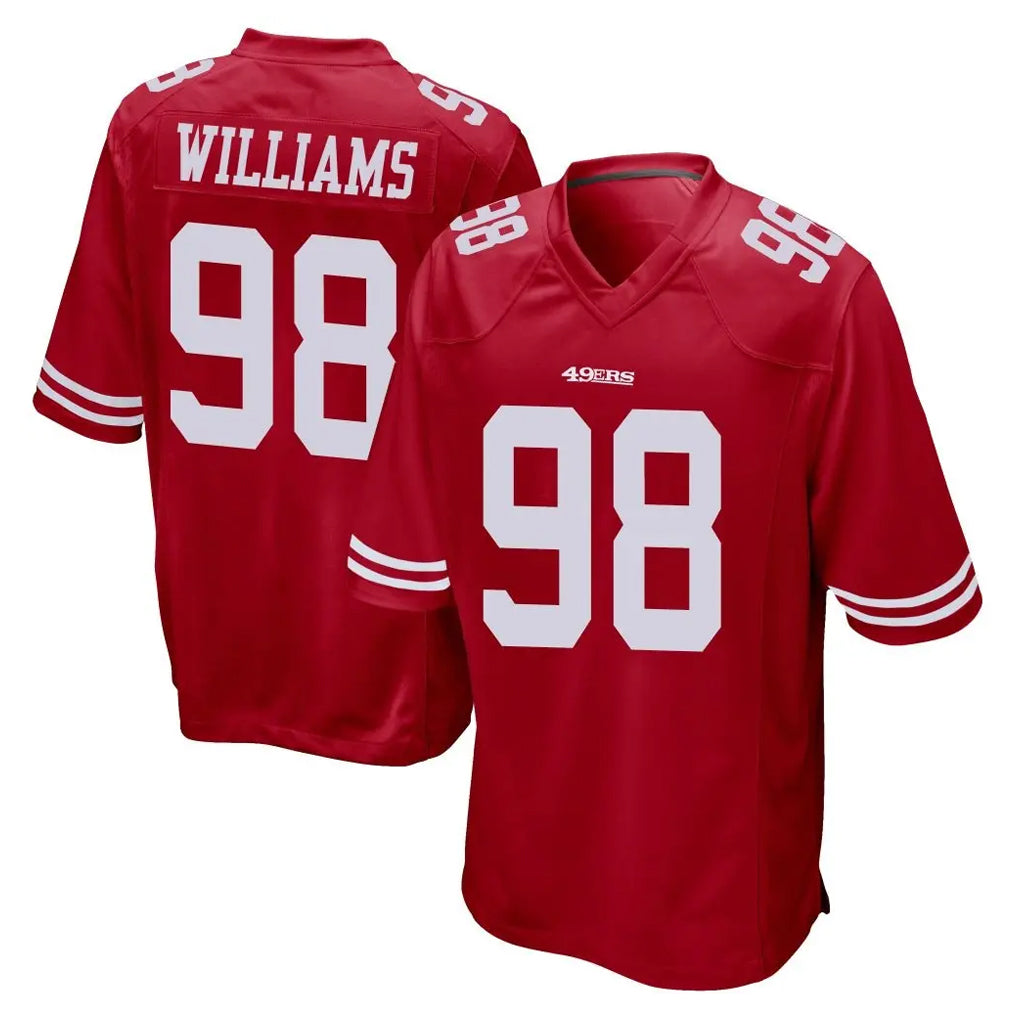 Parkc SF.49ers #98 Mykel Williams Player Red Home Game Stitched Jerseys