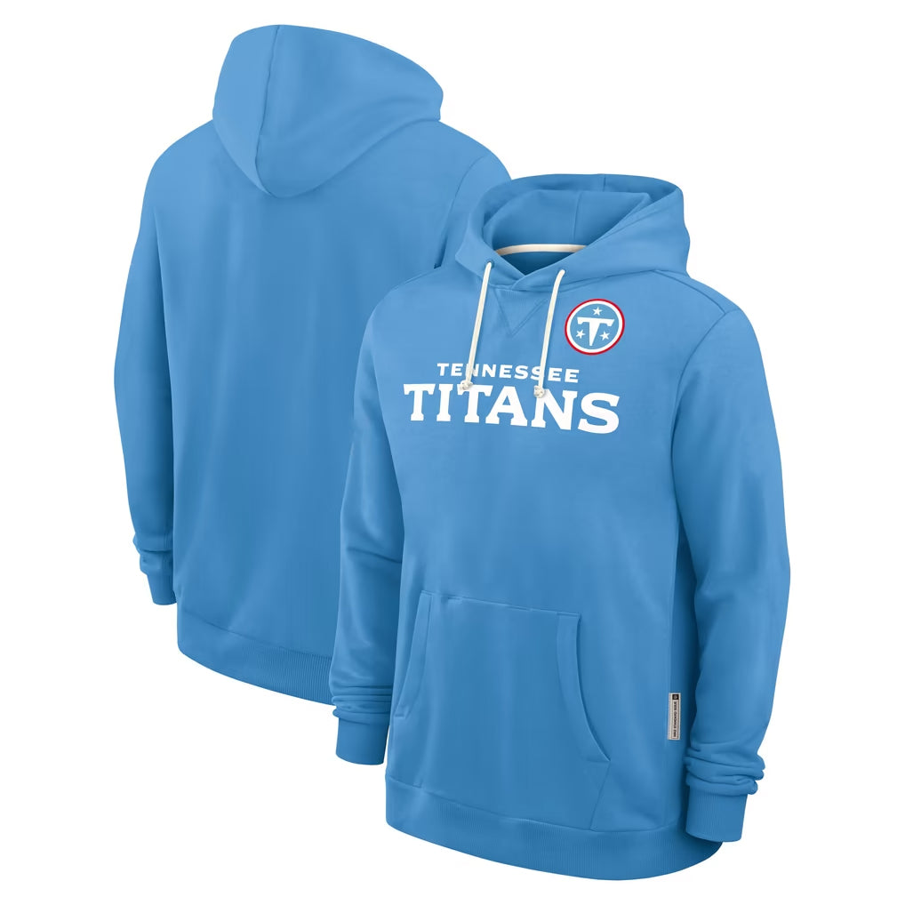 Parkc T.Titans Light Blue LOGO Pullover Hoodies Home Game Blank Player Stitched Jerseys