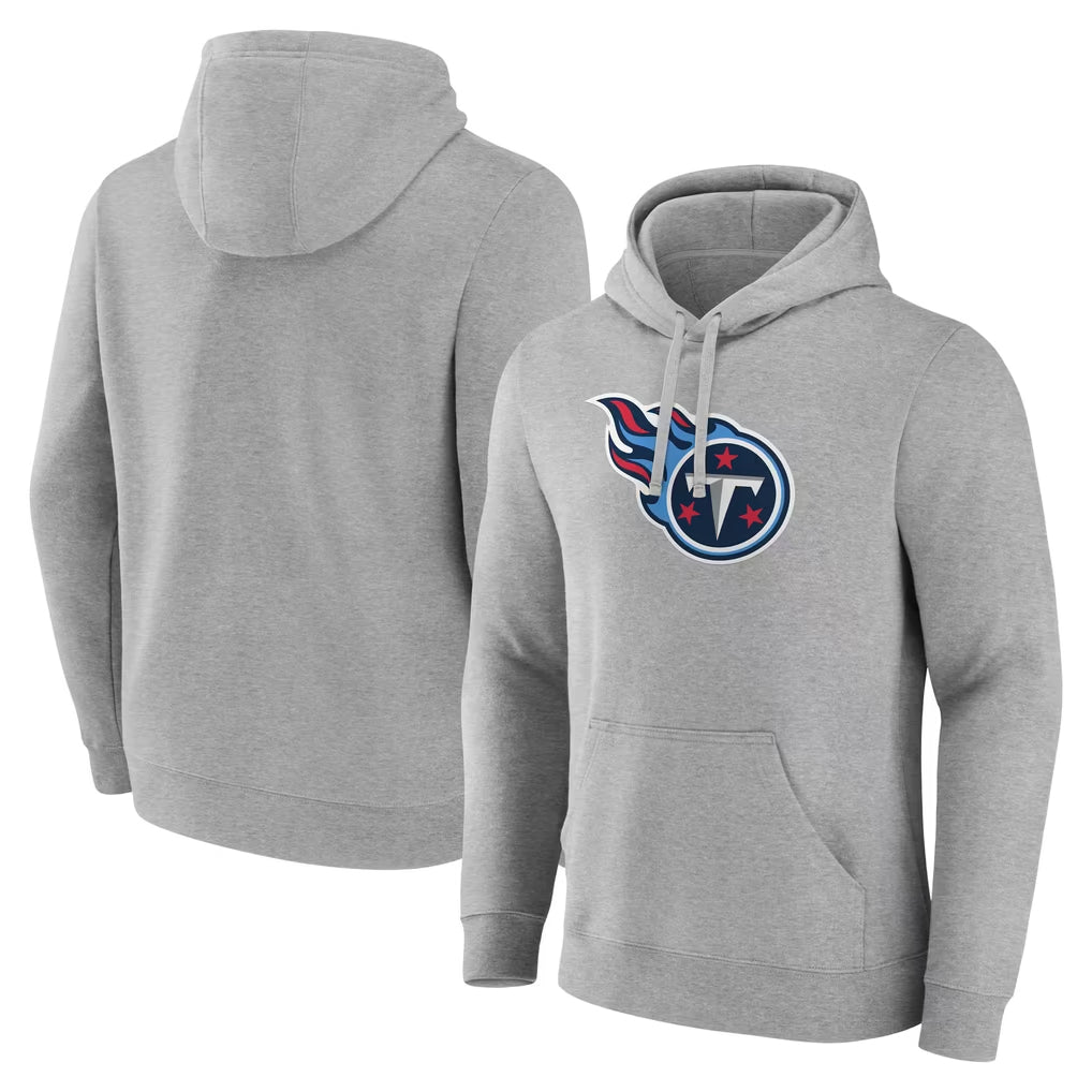 Parkc T.Titans Light Gray LOGO Pullover Hoodies Home Game Blank Player Stitched Jerseys