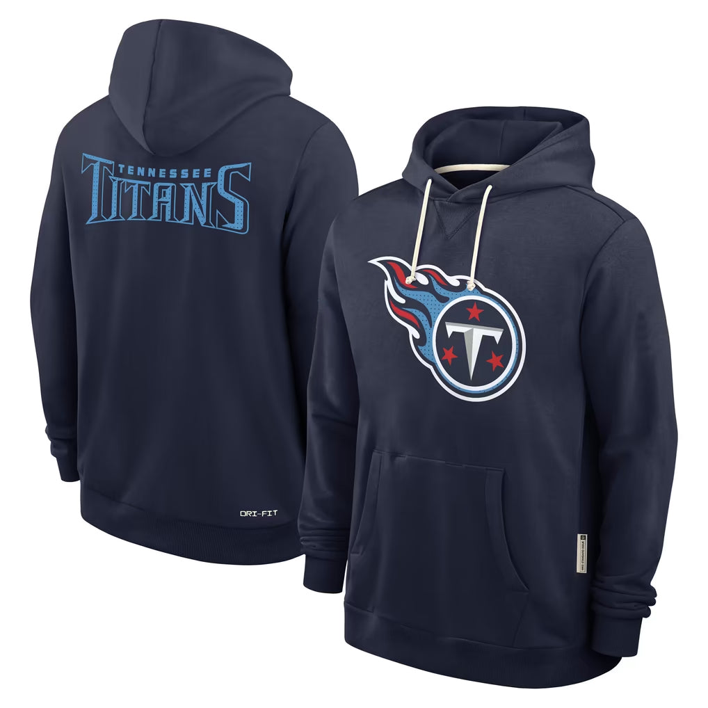 Parkc T.Titans Navy LOGO Pullover Hoodies Home Game Blank Player Stitched Jerseys